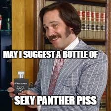 MAY I SUGGEST A BOTTLE OF SEXY PANTHER PISS | made w/ Imgflip meme maker