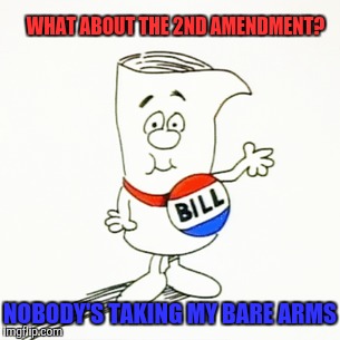 WHAT ABOUT THE 2ND AMENDMENT? NOBODY'S TAKING MY BARE ARMS | made w/ Imgflip meme maker