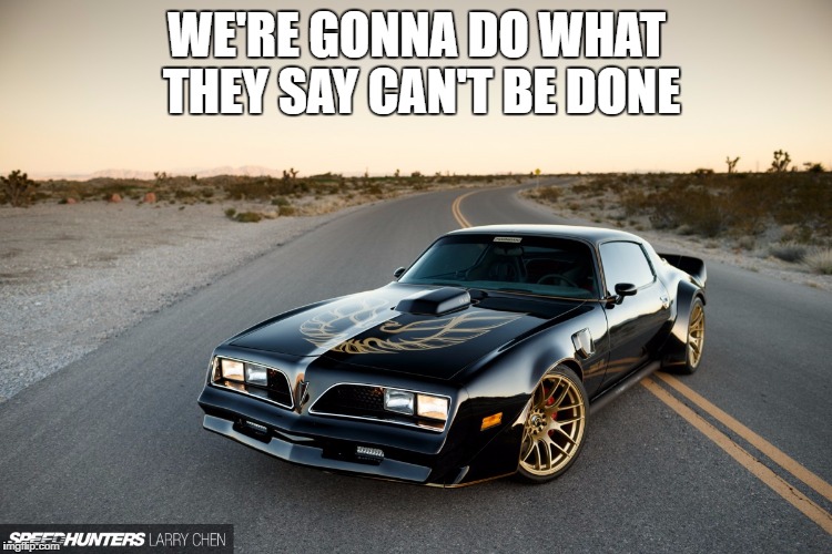 WE'RE GONNA DO WHAT THEY SAY CAN'T BE DONE | image tagged in bandit | made w/ Imgflip meme maker