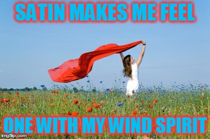 SATIN MAKES ME FEEL ONE WITH MY WIND SPIRIT | made w/ Imgflip meme maker
