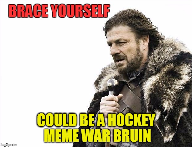 Brace Yourselves X is Coming Meme | BRACE YOURSELF COULD BE A HOCKEY MEME WAR BRUIN | image tagged in memes,brace yourselves x is coming | made w/ Imgflip meme maker