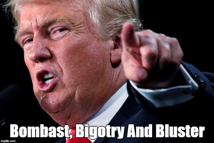 Image result for trump bluster bombast