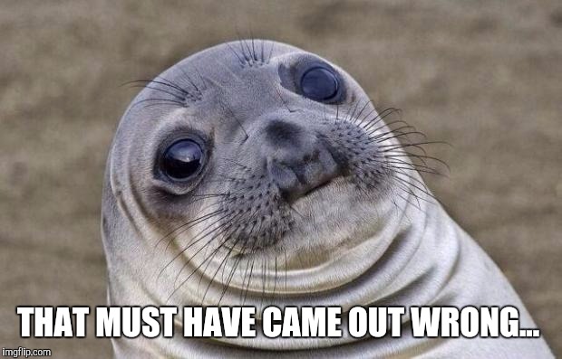 Awkward Moment Sealion Meme | THAT MUST HAVE CAME OUT WRONG... | image tagged in memes,awkward moment sealion | made w/ Imgflip meme maker