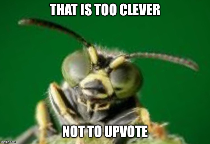 MR GREEN BUG | THAT IS TOO CLEVER NOT TO UPVOTE | image tagged in mr green bug | made w/ Imgflip meme maker
