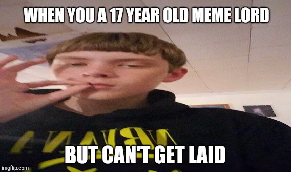 WHEN YOU A 17 YEAR OLD MEME LORD; BUT CAN'T GET LAID | image tagged in memes | made w/ Imgflip meme maker