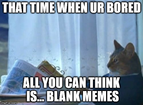 Blank Memes | THAT TIME WHEN UR BORED; ALL YOU CAN THINK IS... BLANK MEMES | image tagged in memes,blank,dank | made w/ Imgflip meme maker