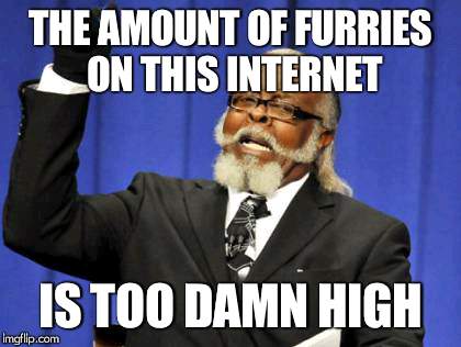 How to get half the internet to hate you | THE AMOUNT OF FURRIES ON THIS INTERNET; IS TOO DAMN HIGH | image tagged in memes,too damn high,triggered,furry,cancerous | made w/ Imgflip meme maker