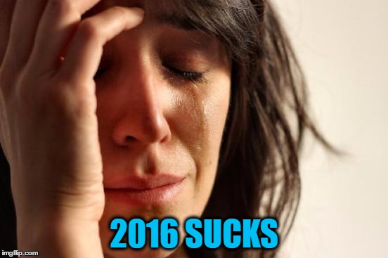 First World Problems Meme | 2016 SUCKS | image tagged in memes,first world problems | made w/ Imgflip meme maker