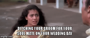 DITCHING YOUR GROOM FOR YOUR SOUL MATE ON YOUR WEDDING DAY | image tagged in gifs | made w/ Imgflip video-to-gif maker