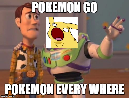 X, X Everywhere | POKEMON GO; POKEMON EVERY WHERE | image tagged in memes,x x everywhere | made w/ Imgflip meme maker