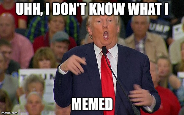 Trump_Thrashing | UHH, I DON'T KNOW WHAT I; MEMED | image tagged in trump_thrashing | made w/ Imgflip meme maker