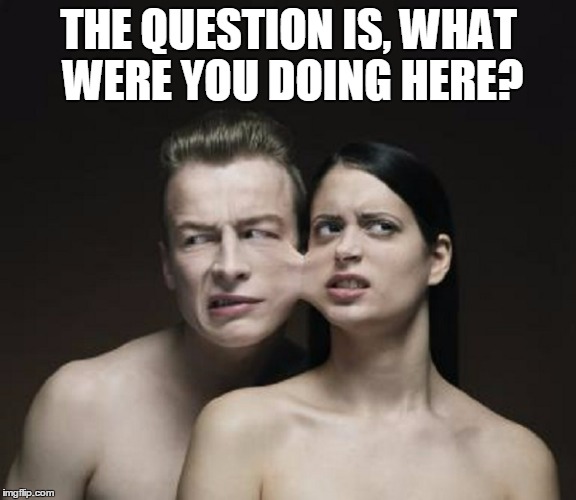 THE QUESTION IS, WHAT WERE YOU DOING HERE? | made w/ Imgflip meme maker