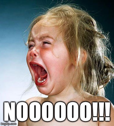 Baby Girl Crying  | NOOOOOO!!! | image tagged in baby girl crying | made w/ Imgflip meme maker
