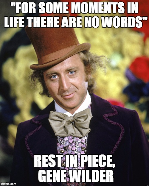 Gene Wilder | "FOR SOME MOMENTS IN LIFE THERE ARE NO WORDS"; REST IN PIECE, GENE WILDER | image tagged in gene wilder | made w/ Imgflip meme maker
