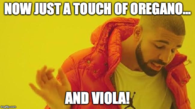 Chef Drake | NOW JUST A TOUCH OF OREGANO... AND VIOLA! | image tagged in chef gordon ramsay,drake,hot line bling | made w/ Imgflip meme maker