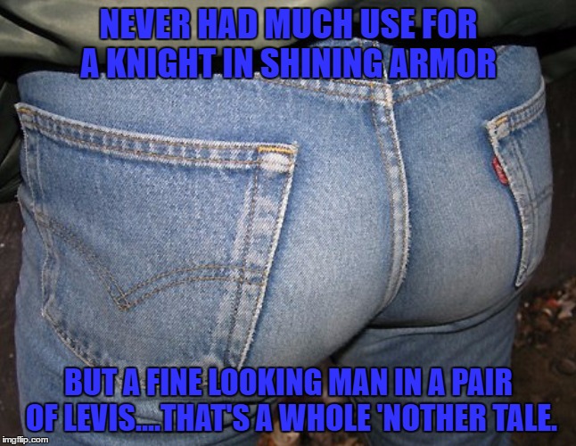 Knight | NEVER HAD MUCH USE FOR A KNIGHT IN SHINING ARMOR; BUT A FINE LOOKING MAN IN A PAIR OF LEVIS....THAT'S A WHOLE 'NOTHER TALE. | image tagged in levi's,butt,knight in shining armor,funny | made w/ Imgflip meme maker