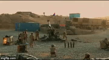 Выстрел  | image tagged in gifs,howitzer-gun | made w/ Imgflip video-to-gif maker