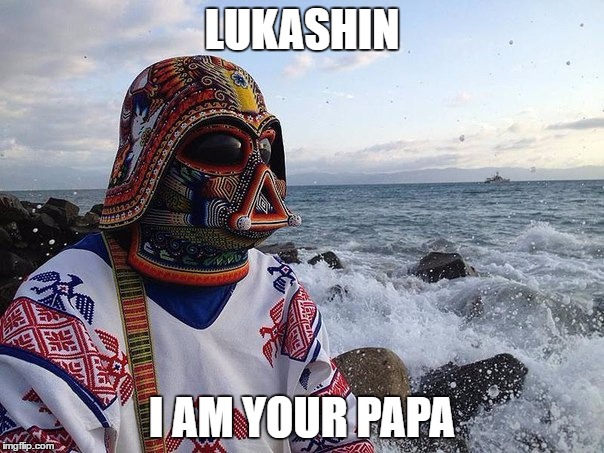 Slav Vader | LUKASHIN; I AM YOUR PAPA | image tagged in slav vader | made w/ Imgflip meme maker