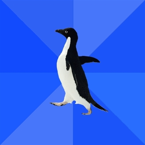 High Quality akward pinguin Blank Meme Template
