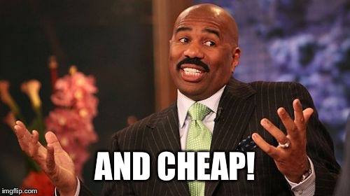 Steve Harvey Meme | AND CHEAP! | image tagged in memes,steve harvey | made w/ Imgflip meme maker