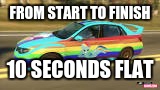 Rainbow Dash subaru | FROM START TO FINISH; 10 SECONDS FLAT | image tagged in rainbow dash subaru | made w/ Imgflip meme maker