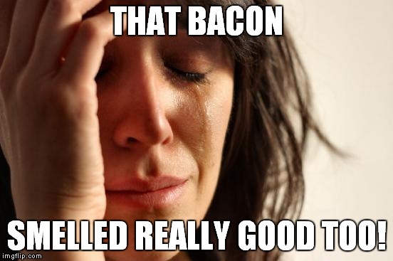 First World Problems Meme | THAT BACON SMELLED REALLY GOOD TOO! | image tagged in memes,first world problems | made w/ Imgflip meme maker