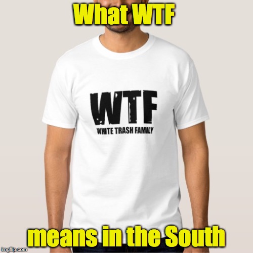 And we all either know one or belong to one | What WTF; means in the South | image tagged in wtf,south | made w/ Imgflip meme maker