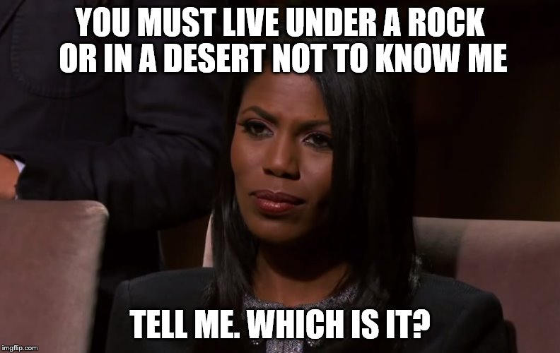 YOU MUST LIVE UNDER A ROCK OR IN A DESERT NOT TO KNOW ME TELL ME. WHICH IS IT? | made w/ Imgflip meme maker