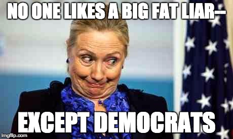 Ok hillary | NO ONE LIKES A BIG FAT LIAR--; EXCEPT DEMOCRATS | image tagged in ok hillary | made w/ Imgflip meme maker