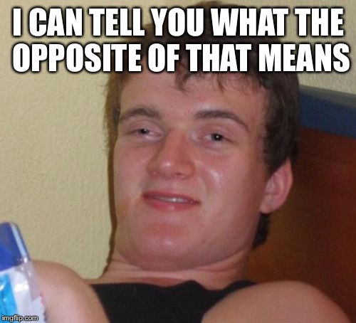 10 Guy Meme | I CAN TELL YOU WHAT THE OPPOSITE OF THAT MEANS | image tagged in memes,10 guy | made w/ Imgflip meme maker