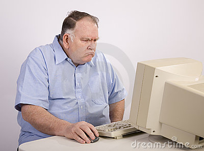 High Quality grandpa hates computers Blank Meme Template