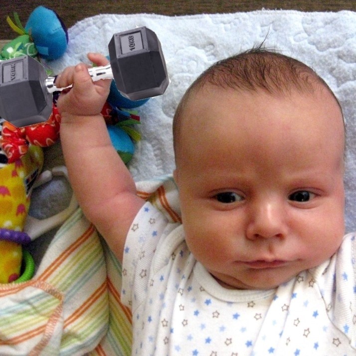 High Quality Bodybuilder Baby Blank Meme Template