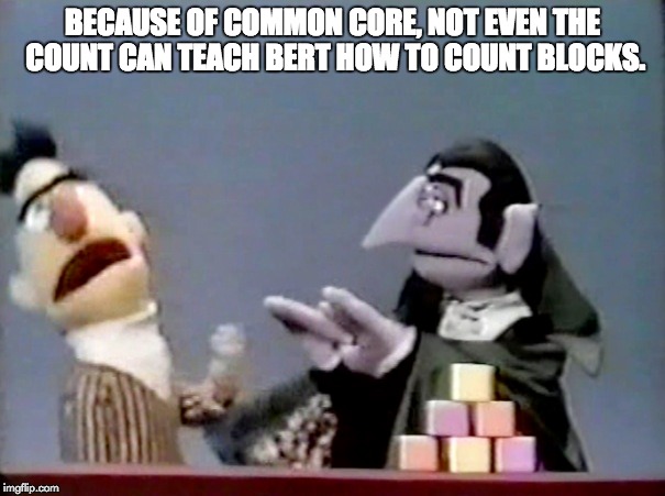 Six blocks is actually nine | BECAUSE OF COMMON CORE, NOT EVEN THE COUNT CAN TEACH BERT HOW TO COUNT BLOCKS. | image tagged in the count,block | made w/ Imgflip meme maker