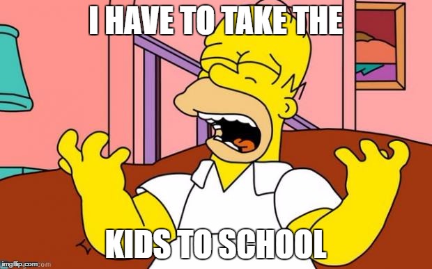 Nooooo! |  I HAVE TO TAKE THE; KIDS TO SCHOOL | image tagged in nooooo | made w/ Imgflip meme maker