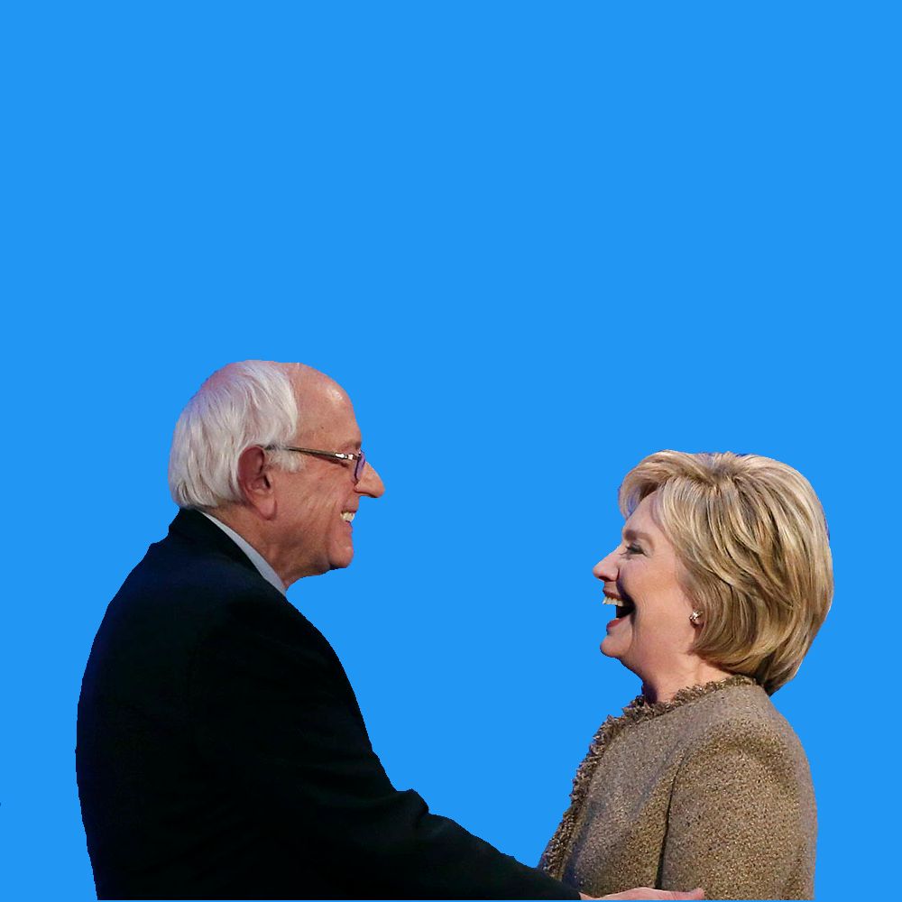 High Quality CFG HILLARY AND BERNIE LAUGHING Blank Meme Template
