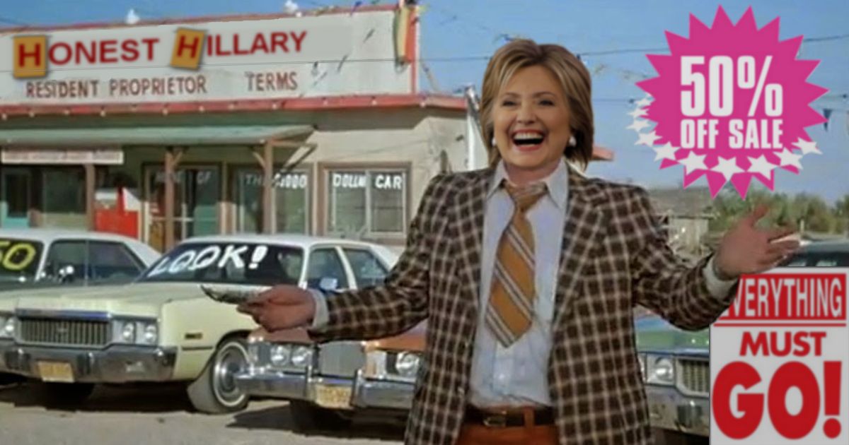 High Quality CFG Hillary Honest Car Salesman Blank Meme Template