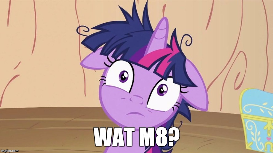 Messy Twilight Sparkle | WAT M8? | image tagged in messy twilight sparkle | made w/ Imgflip meme maker