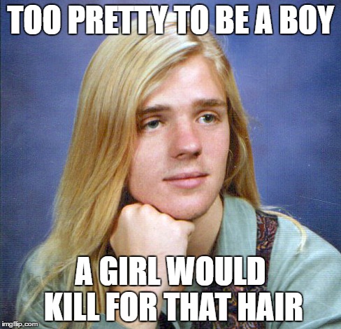 Pretty Boy Ben | TOO PRETTY TO BE A BOY; A GIRL WOULD KILL FOR THAT HAIR | image tagged in pretty boy,hair,androgyny,bad school photo | made w/ Imgflip meme maker