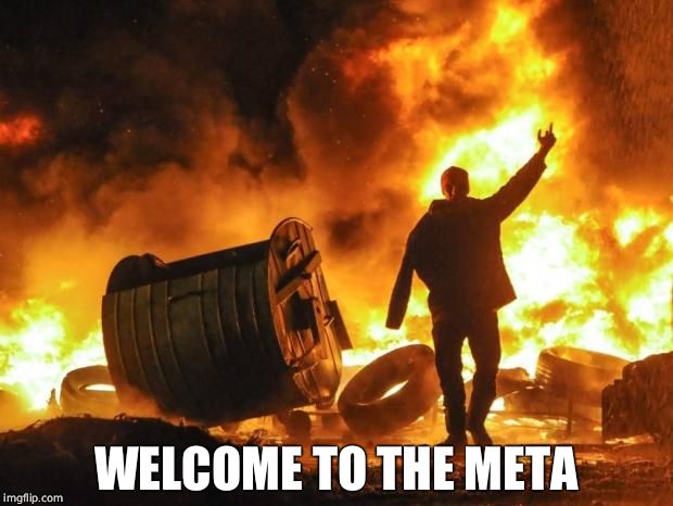 burn fuck | WELCOME TO THE META | image tagged in burn fuck | made w/ Imgflip meme maker