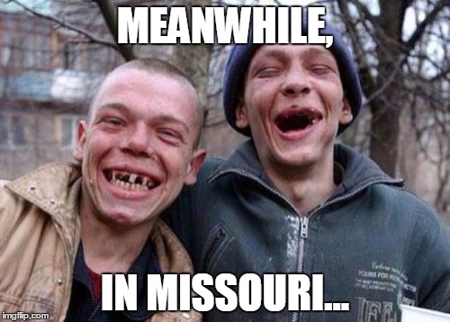 Ugly Twins Meme | MEANWHILE, IN MISSOURI... | image tagged in memes,ugly twins | made w/ Imgflip meme maker