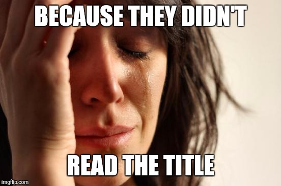 They didn't get the meme | BECAUSE THEY DIDN'T; READ THE TITLE | image tagged in memes,first world problems,title | made w/ Imgflip meme maker