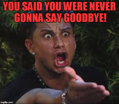 YOU SAID YOU WERE NEVER GONNA SAY GOODBYE! | made w/ Imgflip meme maker