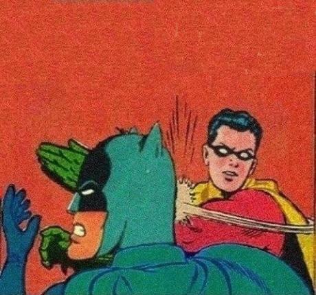 robin slaps batman no bubble Blank Meme Template