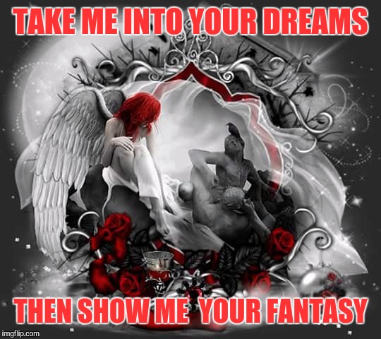 TAKE ME INTO YOUR DREAMS; THEN SHOW ME  YOUR FANTASY | image tagged in lull | made w/ Imgflip meme maker