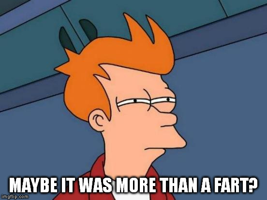Futurama Fry Meme | MAYBE IT WAS MORE THAN A FART? | image tagged in memes,futurama fry | made w/ Imgflip meme maker