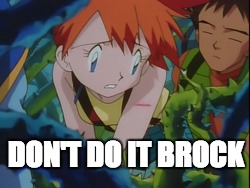 don't even think about it | DON'T DO IT BROCK | image tagged in pokemon,brock turner | made w/ Imgflip meme maker