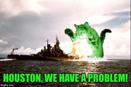 RayCatzilla | HOUSTON, WE HAVE A PROBLEM! | image tagged in raycatzilla,memes | made w/ Imgflip meme maker