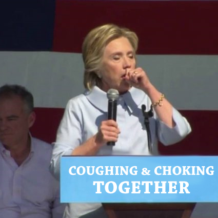 Hillary Coughing and Choking Blank Meme Template