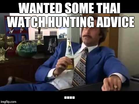 Well That Escalated Quickly Meme | WANTED SOME THAI WATCH HUNTING ADVICE; .... | image tagged in memes,well that escalated quickly | made w/ Imgflip meme maker