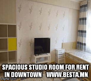 SPACIOUS STUDIO ROOM FOR RENT IN DOWNTOWN    WWW.BESTA.MN | image tagged in gifs | made w/ Imgflip images-to-gif maker